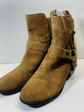 Marc Fisher Ankle Boot Tan Suede Ladies 8 LT WEAR LINING IS CRACKING