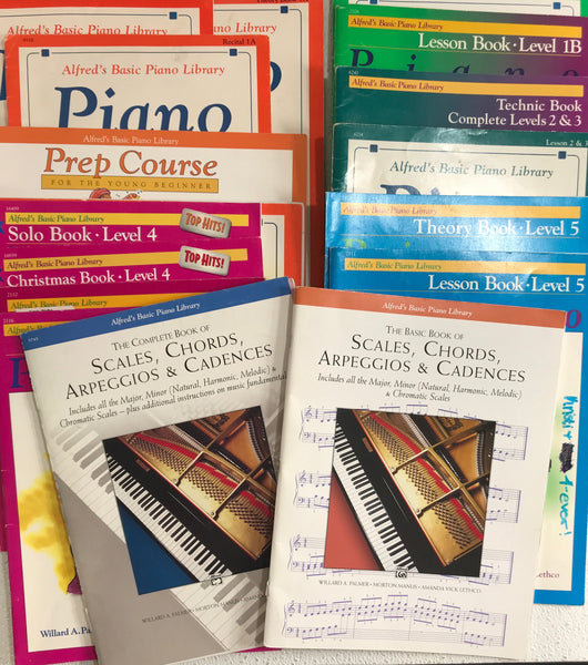 Alfred's Basic Piano Library Set 17 Books: Level 1A thru Level 5