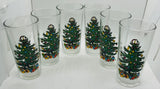 6 Pc Christmas Tree Glass Set