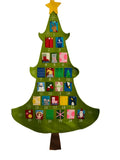 Large Advent Calendar Felt Christmas Tree with 25 Pockets 60" x 36"