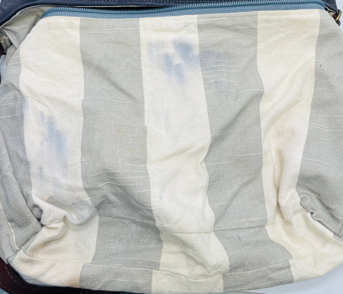 R.Riveter Original Canvas Handbag Purse Black with Leather Flap Distressed Extreme Wear Messenger Bag