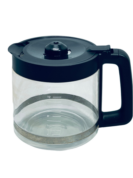 Glass Coffee Replacement Pot 14 cup Black Handle 8" up to top ball