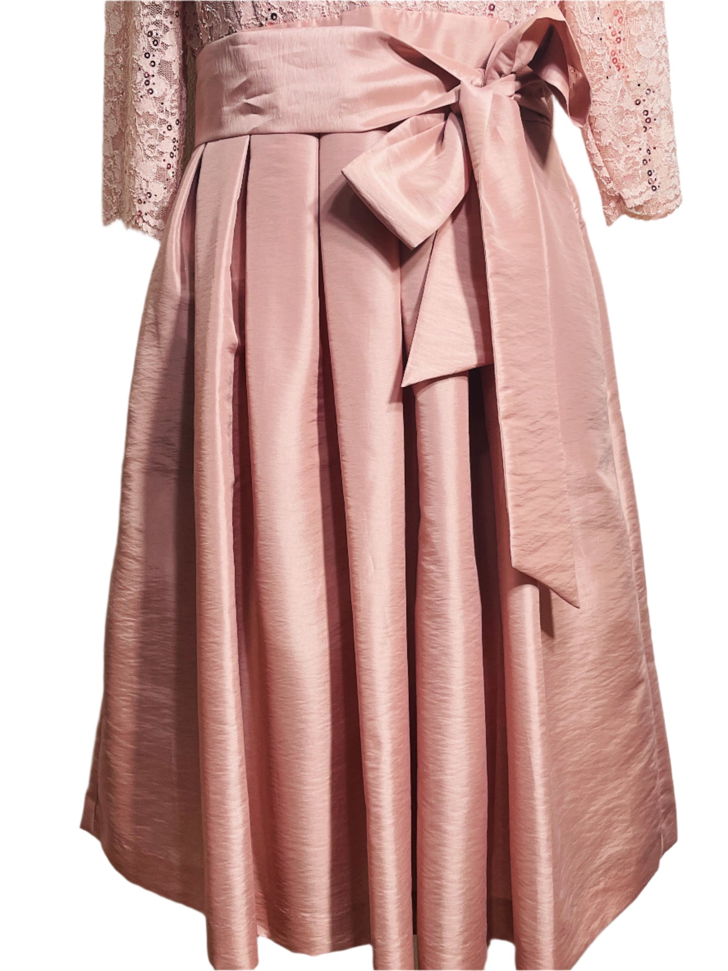 EUC Jessica Howard Dress Formal Mother of the Bride Prom Rose Gold/Blush Pink Ladies 12