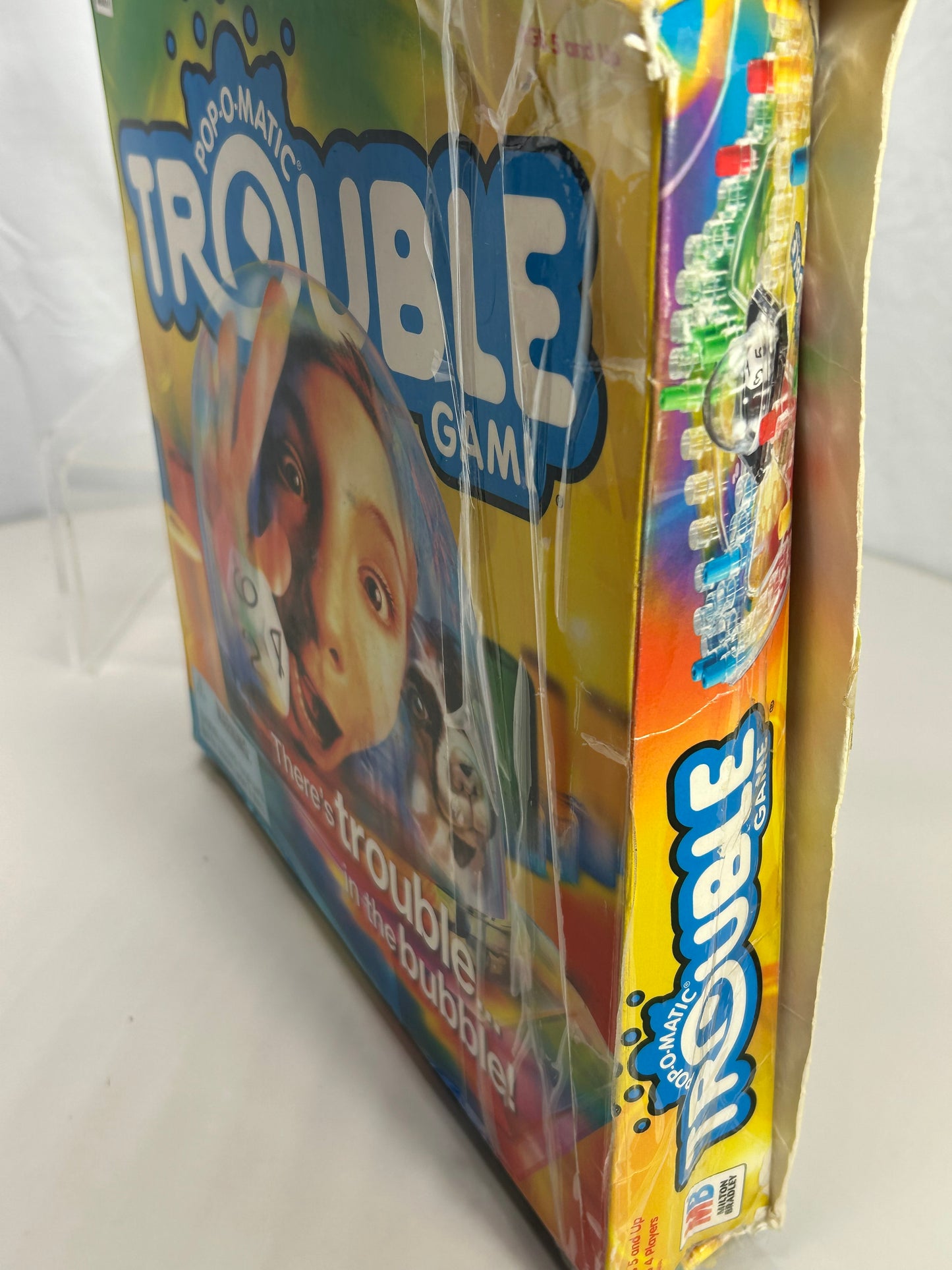 2002 Pop O Matic Trouble Board Game Complete Milton Bradley DAMAGED BOX