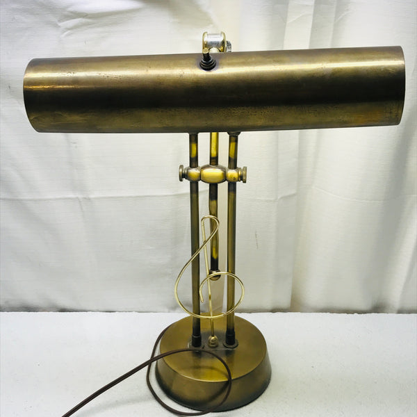 Tested Vintage Brass Desk Lamp with Music Note Accent