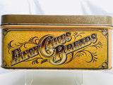 VINTAGE Tin Box FANCY CAKES and BREADS Large Tin Brown Typical Age Rusting