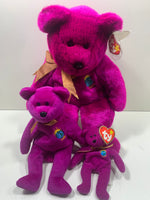 1999 TY Beanie Buddies Collection Teddy Bear MILLENINUM ALL 3 SIZES (5.5", 9", 14")