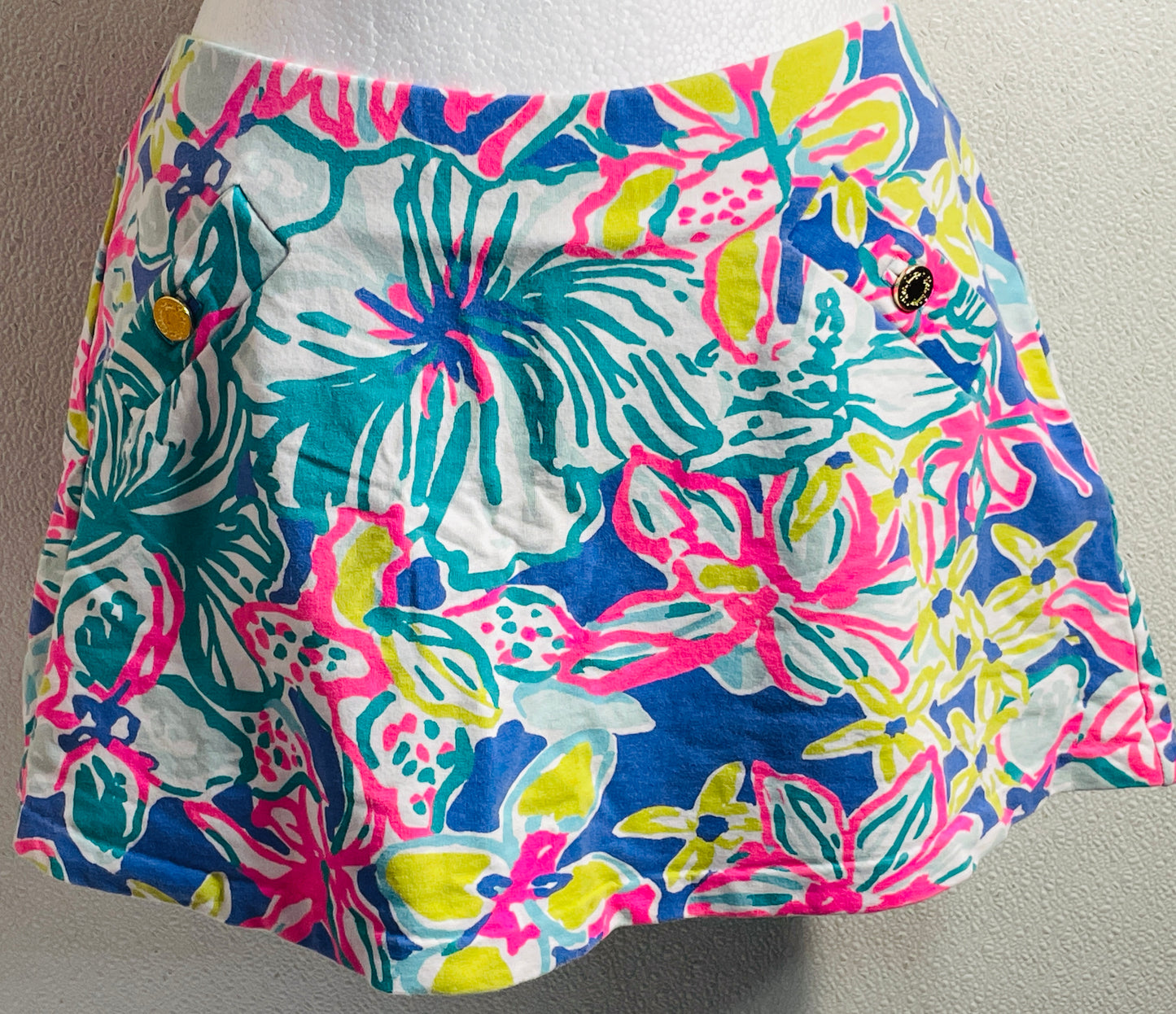 Lilly Pulitzer Skort Blue & Pink Florals Ladies Small