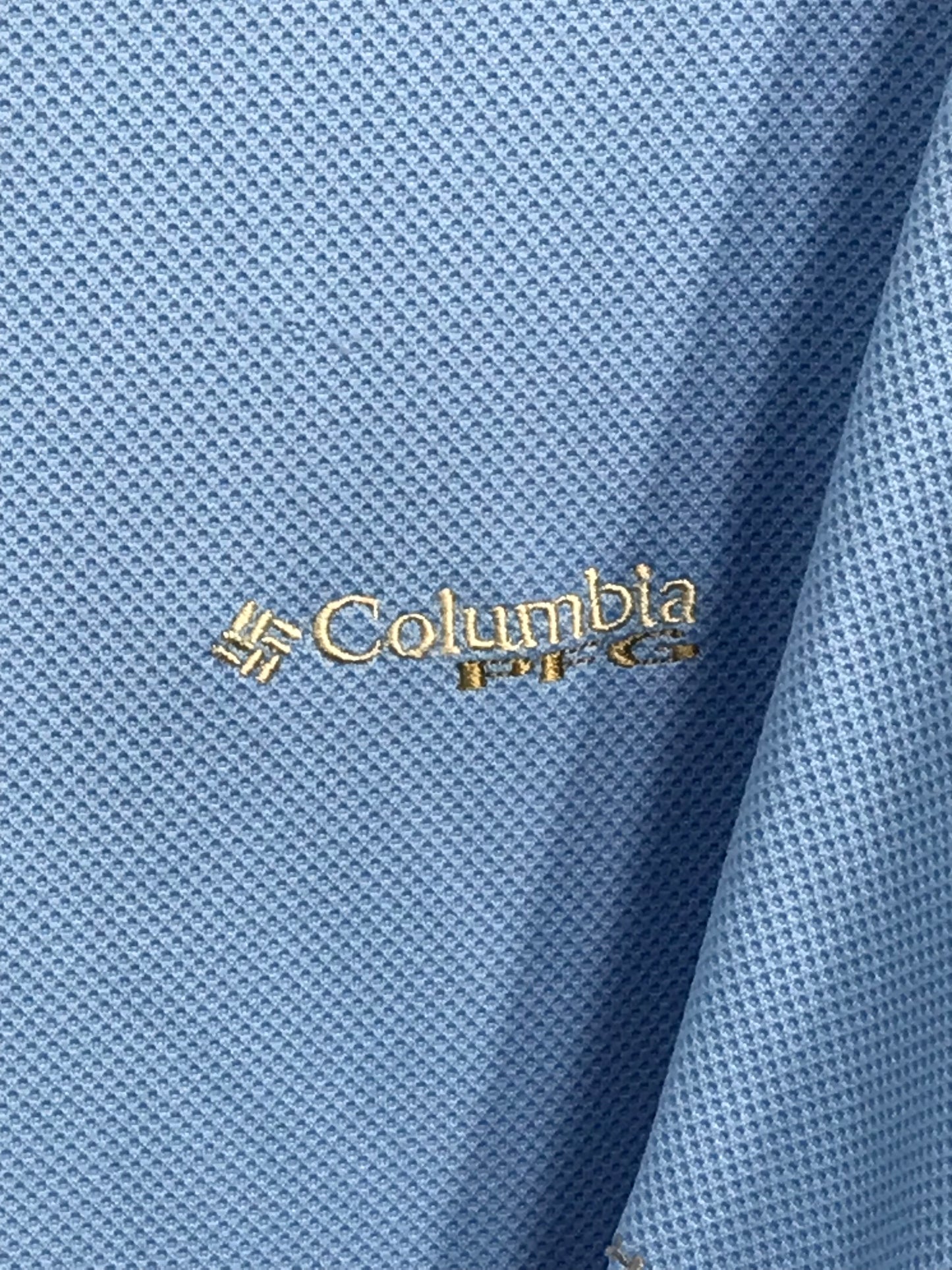 Columbia Omni-Shade Short Sleeve Polo Light Blue Mens M