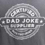 Certified Dad Joke Graphic Tee Pun Privider Gray Mens M