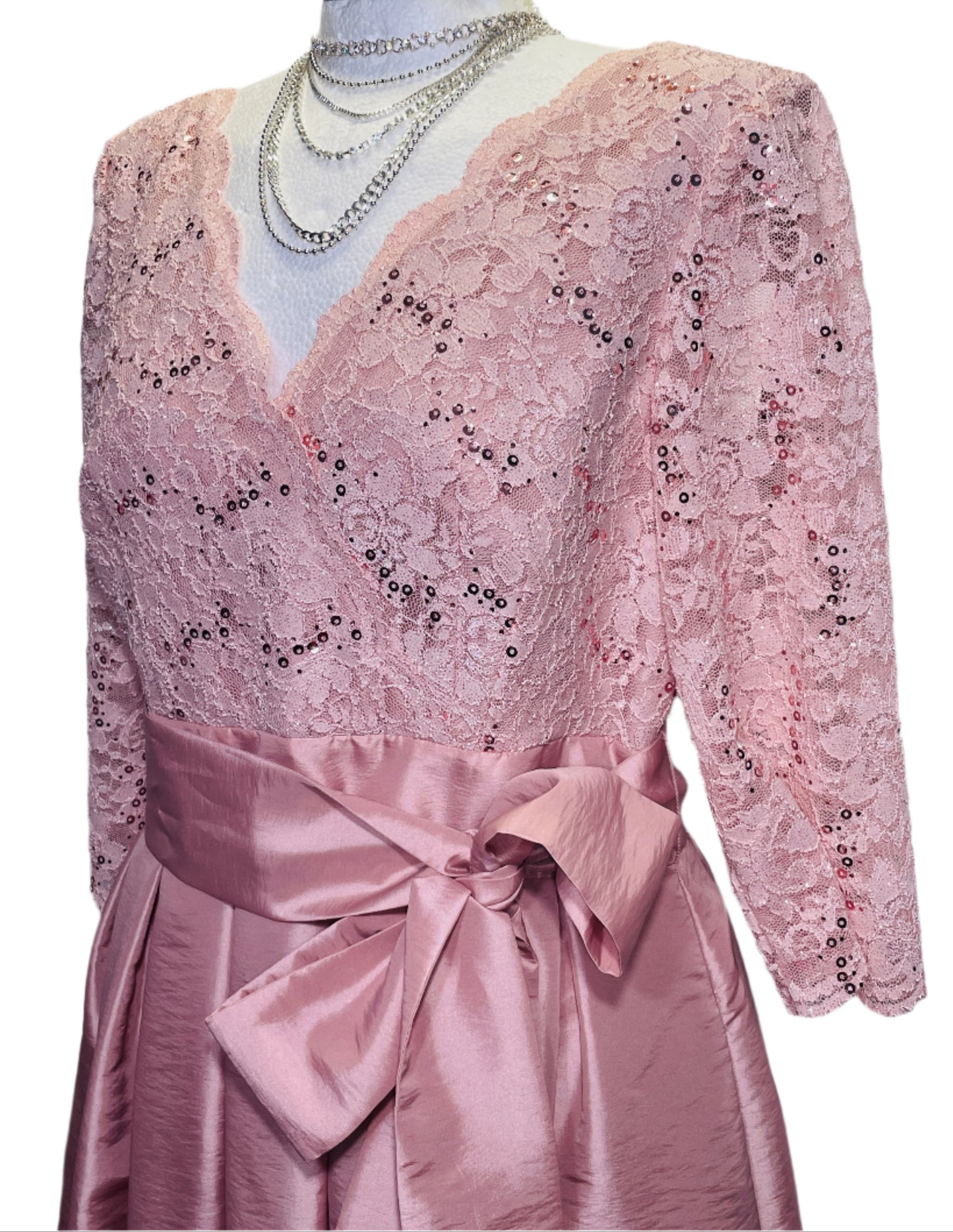 EUC Jessica Howard Dress Formal Mother of the Bride Prom Rose Gold/Blush Pink Ladies 12