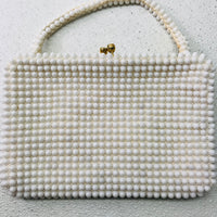 Vintage White Beaded Purse Made Exclusively for Simon 10" x 7"