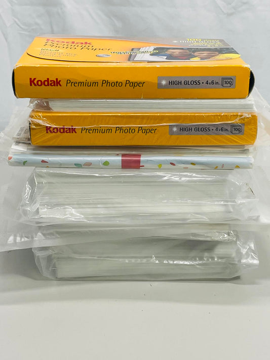 Photo Paper 4x6 LOT Gloss Approx 600 sheets or more + Photo Printer Ink Cart