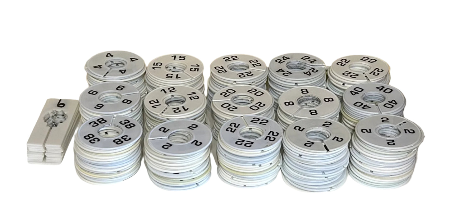 300 Round Clothing Bar Sizers Sm-4x/2T-50