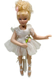 Porcelain Ballerina with Aposable Limbs/Head 8" White Dress