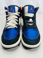 Nike Jordan High Top Sneaker Basketball Shoe Lace Up RETRO Black Blue Red Boys 4Y