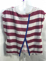 Self Esteem Burgundy & Grey Stripe Open Back Shirt Juniors M