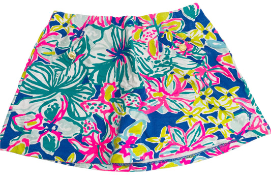 Lilly Pulitzer Skort Blue & Pink Florals Ladies Small