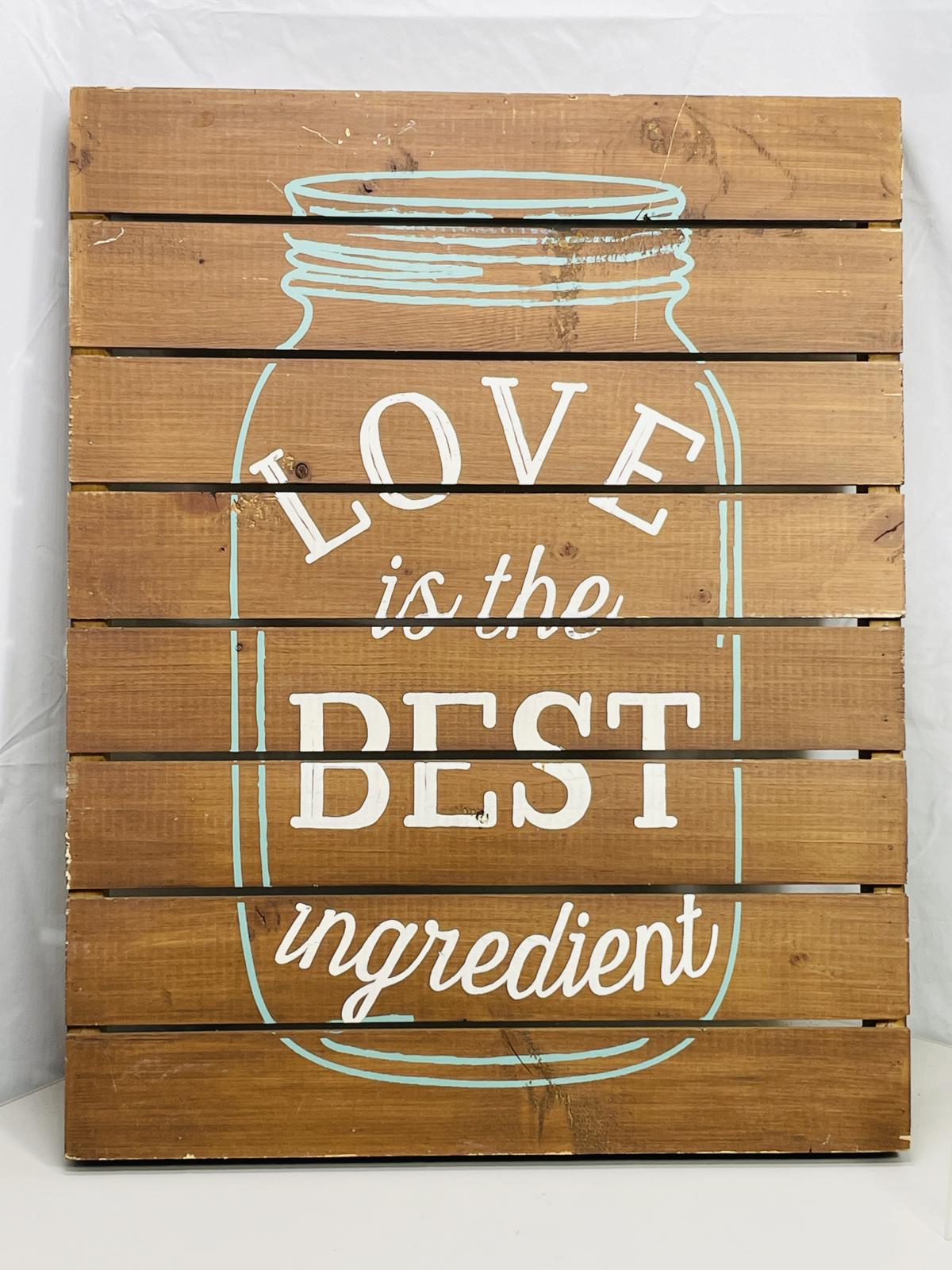Wall Art Picture Wooden Pallet "LOVE is..." Mason Jar Art 15" x 19" LT WEAR