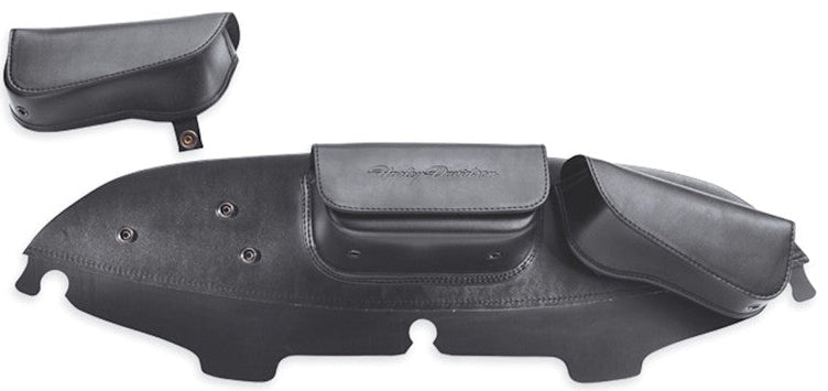 Harley Davidson 3 Pocket Batwing Fairing Pouch LT wear Black Leather