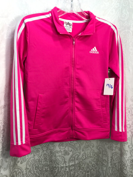 Adidas (LT STAINING) Hot Pink Light-Weight Zip Jacket Girls 14/16