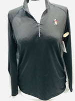 Oxford Golf Pinhurst Black Half Zip Pullover Ladies S