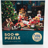 OPEN BOX/UNCOUNTED PUZZLE: Cobble Hill 500 PC Christmas Puppies