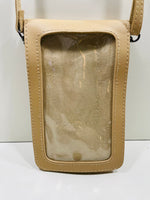 Unbranded Crossbody Phone/Wallet Purse Tan with Studded Flap