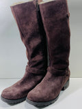 UGG AUSTRALIA 1917 Jullian Knee High Boot Dark Brown Suede Ladies 8 LT WEAR