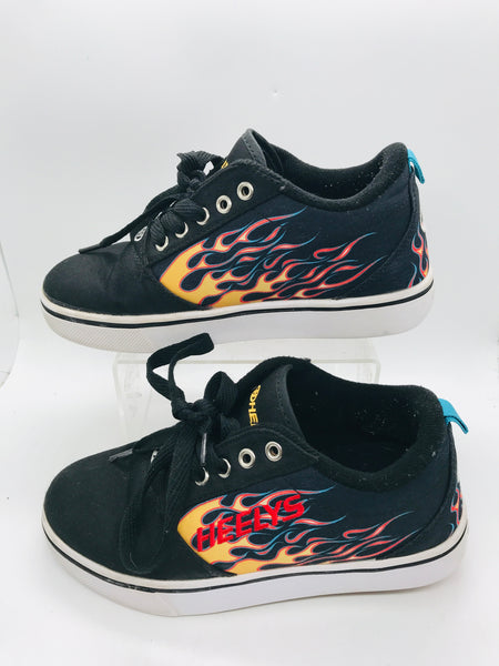 Heelys SHOW WEAR Black Flame Roller Shoes Boys 3