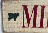Wall Art Handmade Wooden MILK & CREAM Rustic Farm Decor 30.5" x 6"