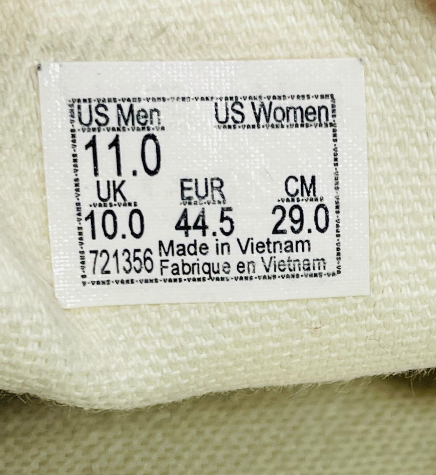 VANS Off the Wall Slip On Skate Shoes Orange & White Checker Mens 11