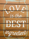 Wall Art Picture Wooden Pallet "LOVE is..." Mason Jar Art 15" x 19" LT WEAR