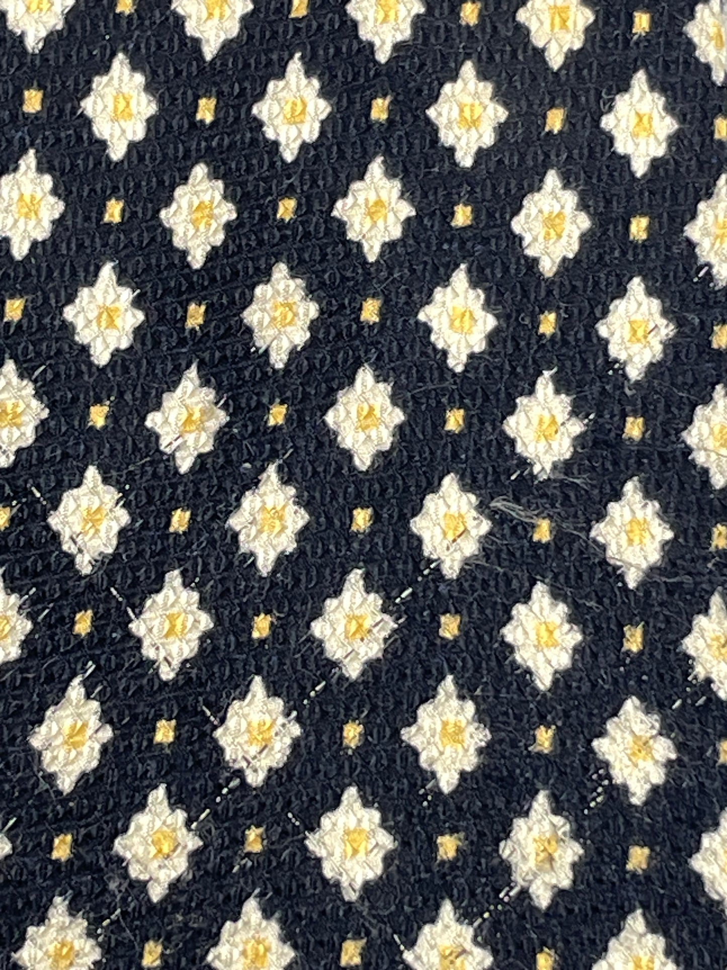 Vintage Mens Neck Tie Brooks Brothers Black with White Flowers 100% Silk