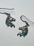 Sterling Silver 925 EARRINGS Dangly Horse Heads