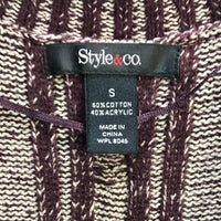 Style & Co. Sweater Vest Burgundy & Beige Ladies S