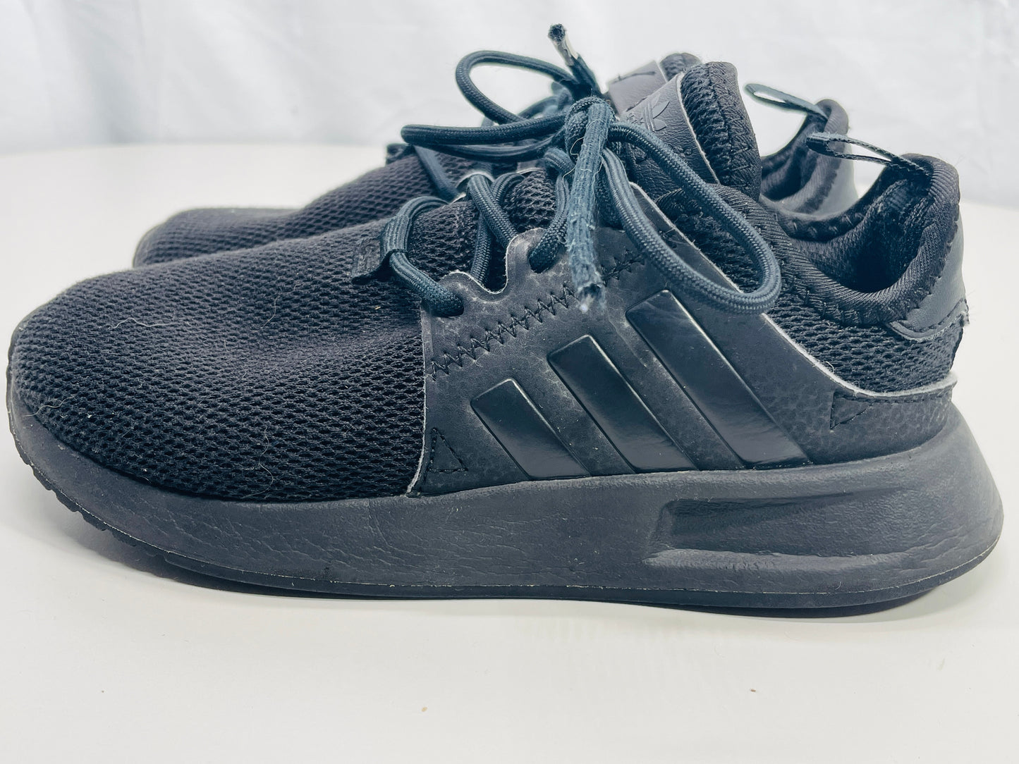 Adidas Sneaker All Black Blackout Mesh Run Shoe Unisex Boys Girls 13K