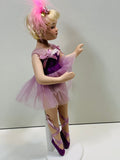 Porcelain Ballerina with Aposable Limbs/Head 8" Purple Dress