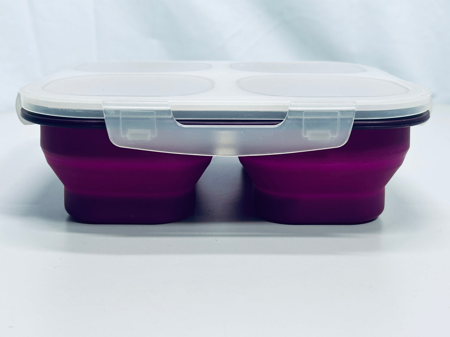 Crofton Portion Control 4 Part (1 cup ea) Food Cups Purple with Lid Collapsible