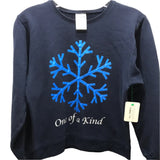 Blue Sweatshirt With Blue Snowflake One of a Kind Juniors S