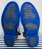 Crown & Ivy Gloss Blue Rubber Rain Boots with Polka Dot Ties LT WEAR Womens 8M