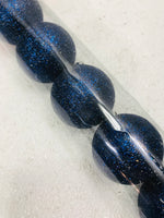 Tube of Blue Glitter Ornaments 12 pcs Small 4" Balls