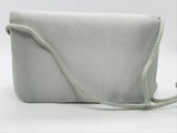 NEW! Sasha Cluch Bag Small Silver Satin with Beaded Front Accents 7" x 5"