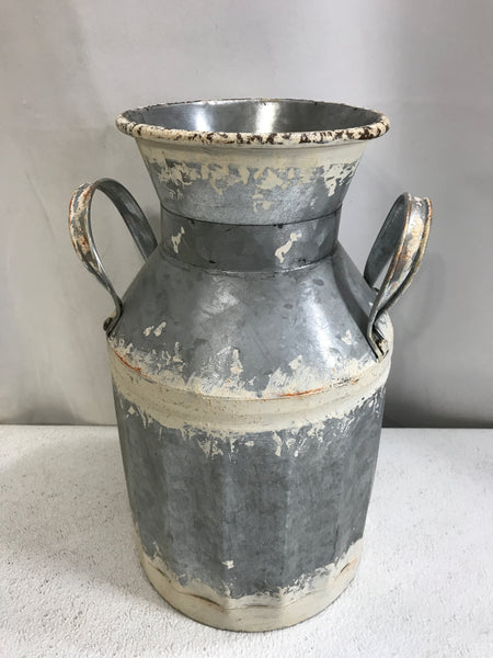 Decorative Rustic Tin Milk Can Vase 13" x 8"