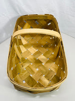 Vintage Slat Basket Lt Wear with Handle 18"