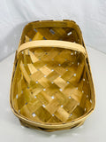 Vintage Slat Basket Lt Wear with Handle 18"