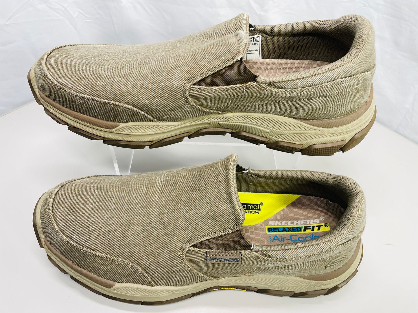 EUC Skechers Slip Ins Arch Fit Motley Denim Tan/Taupe Mens 13 EUC w/ Box