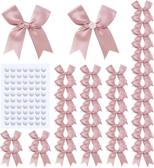 NEW! Gift Wrap Bows 3.3", 60pcs Rose Gold Premium Satin Ribbon Bow