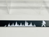NEW License Plate Frame BIGFOOT with Mountain Scene Black Plastic