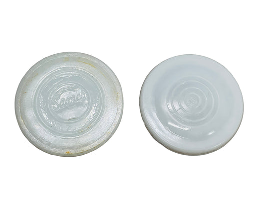 Vintage Samco White Milk Glass Ball Jar Lid 2 pcs